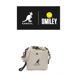 Kangol x Smiley Drawstring Bag- Light Beige 8010